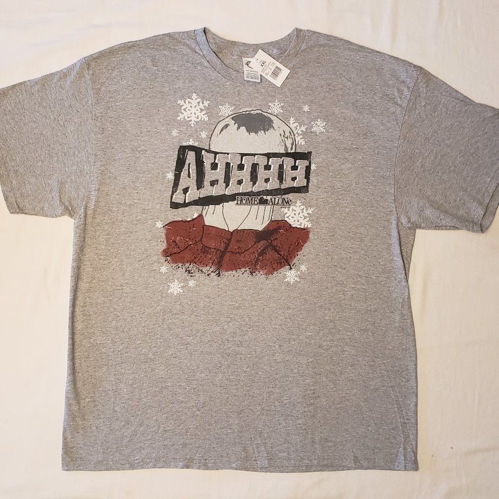 Men's "Home Alone Movie - Kevin - AHHHH" Gray T-shirt. Size XXL. NWOT